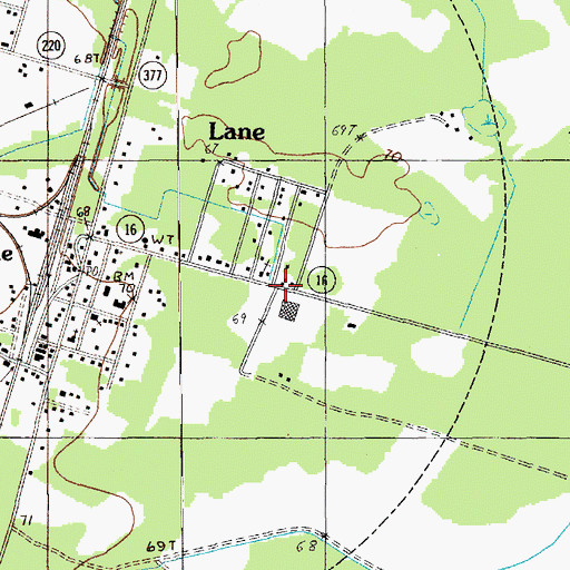 Topographic Map of Lane Chapel, SC