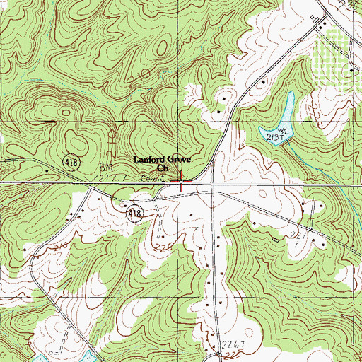 Topographic Map of Lanford Grove Church, SC