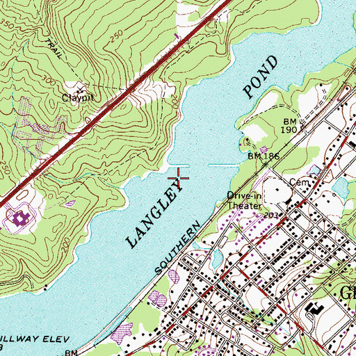 Topographic Map of Langley Pond, SC