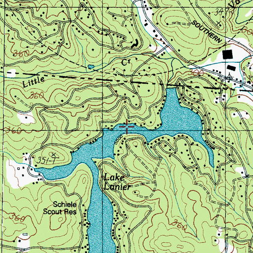 Topographic Map of Lake Lanier, SC
