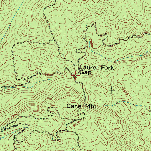 Topographic Map of Laurel Fork Gap, SC