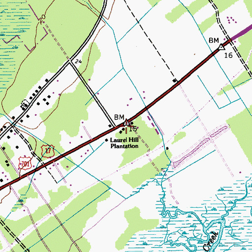 Topographic Map of Laurel Hill Plantation, SC
