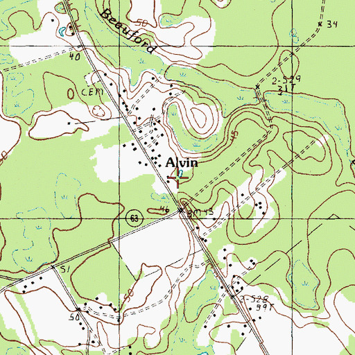Topographic Map of Laurel Hill School, SC