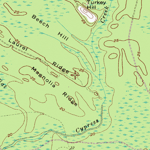 Topographic Map of Laurel Ridge, SC