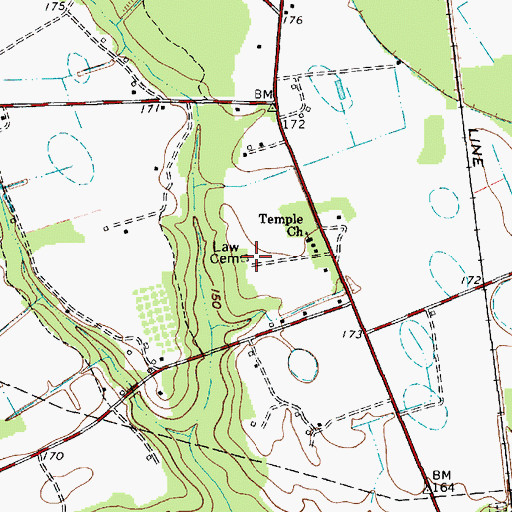 Topographic Map of Law Cemetery, SC