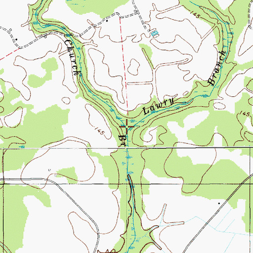 Topographic Map of Lawry Branch, SC