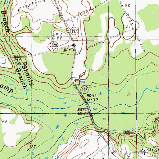 Topographic Map of Laws Swamp Church, SC