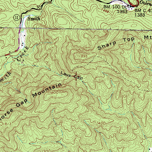 Topographic Map of Lays Gap, SC