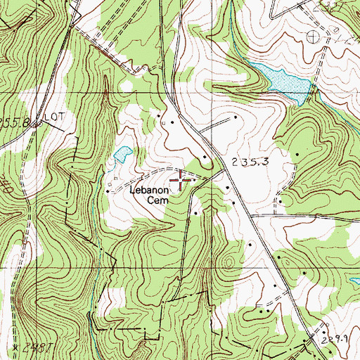Topographic Map of Lebanon Cemetery, SC