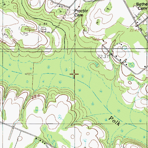 Topographic Map of Lee Branch, SC