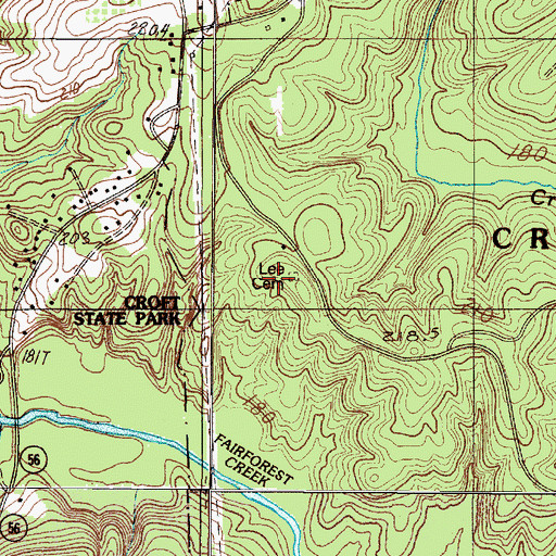 Topographic Map of Lee Cemetery, SC