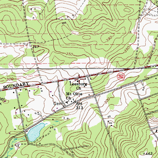 Topographic Map of Leesburg Church, SC