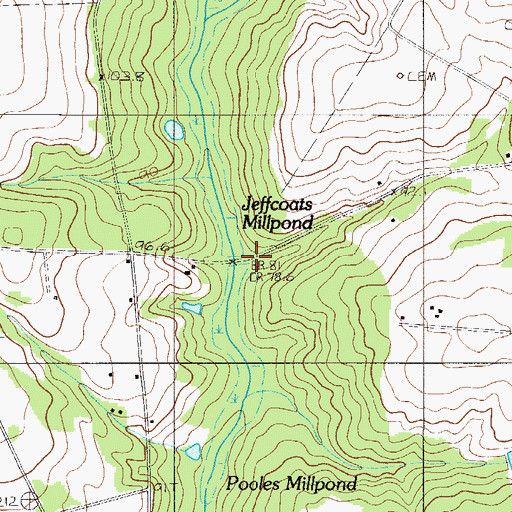 Topographic Map of Leffcoots Millpond, SC