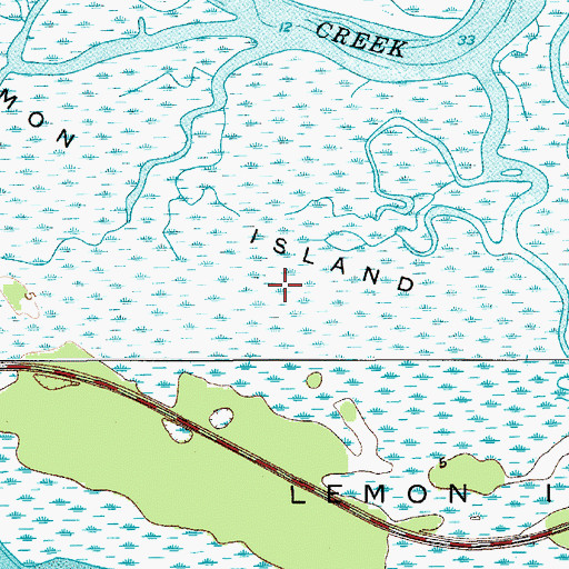 Topographic Map of Lemon Island, SC