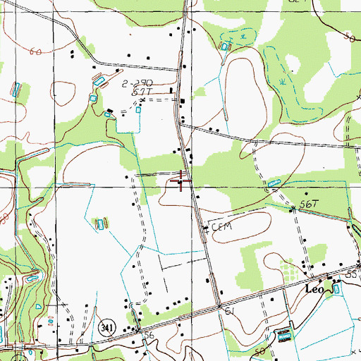 Topographic Map of Leo School, SC