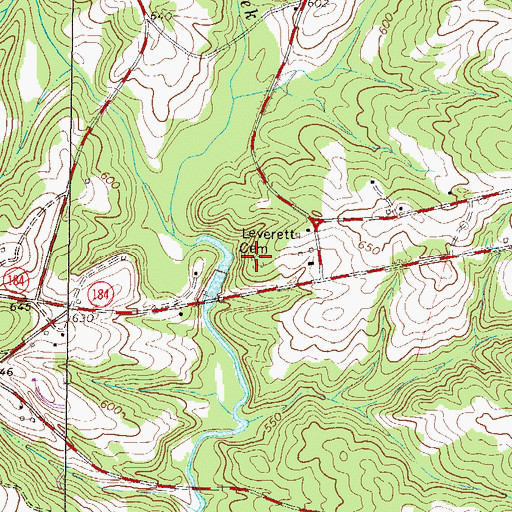Topographic Map of Leverett Cemetery, SC