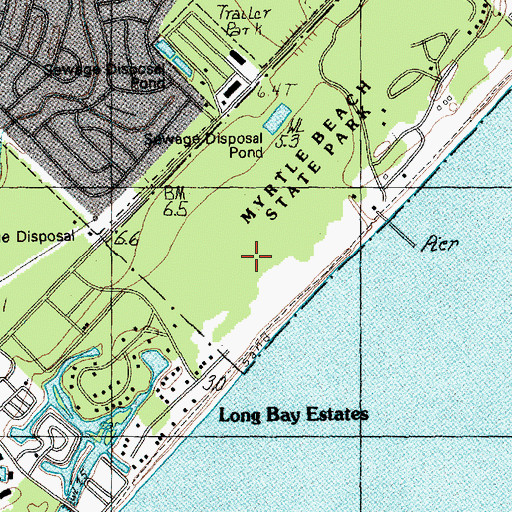 Topographic Map of Lewis Lake, SC