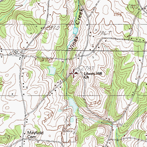 Topographic Map of Liberty Hill Church, SC