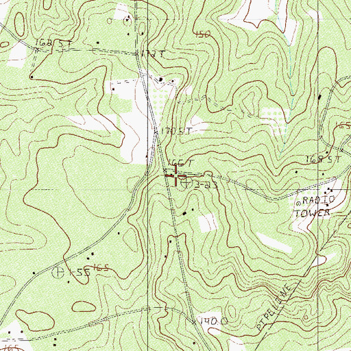 Topographic Map of Liberty Hill School, SC