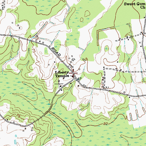 Topographic Map of Liberty Temple, SC