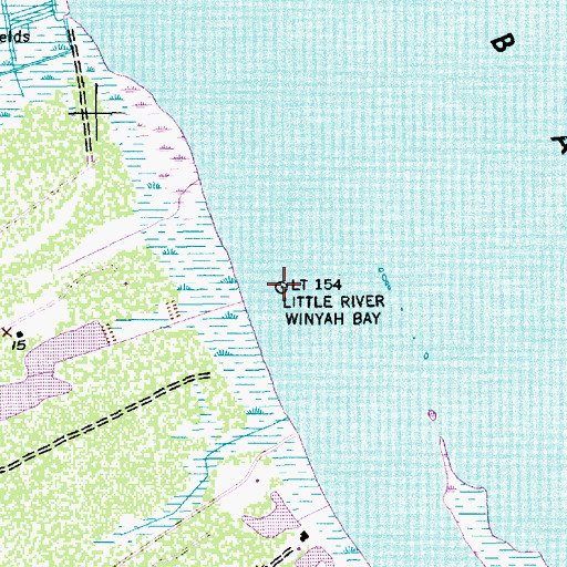 Topographic Map of Light One Hundred Fifty-four Little River Winyah Bay, SC