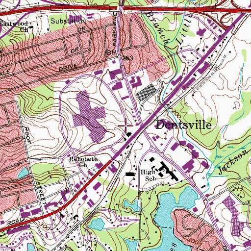 Topographic Map of Lightwood Knot Branch, SC