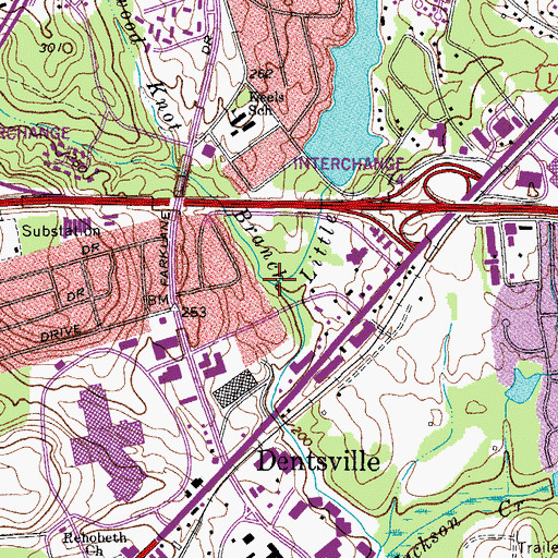 Topographic Map of Lightwood Knot Branch, SC