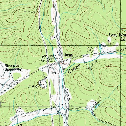Topographic Map of Lima, SC