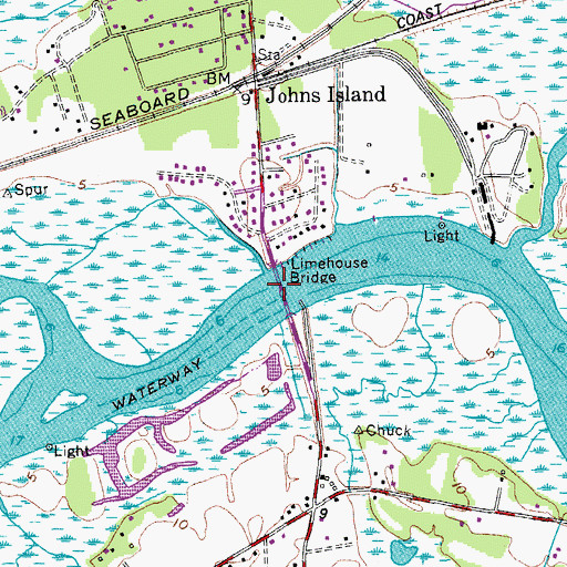 Topographic Map of Limehouse Bridge, SC