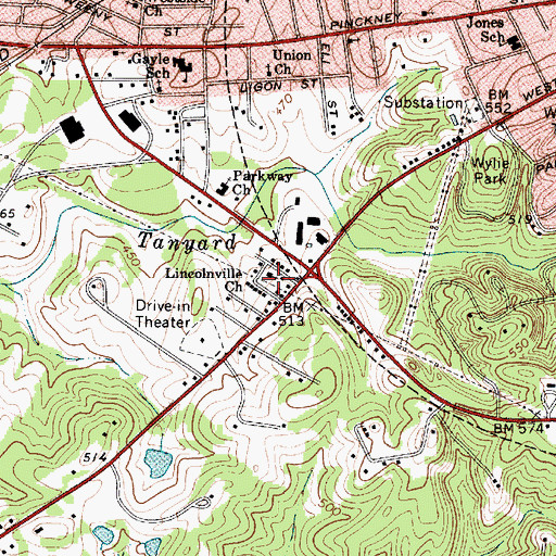 Topographic Map of Lincolnville Church, SC