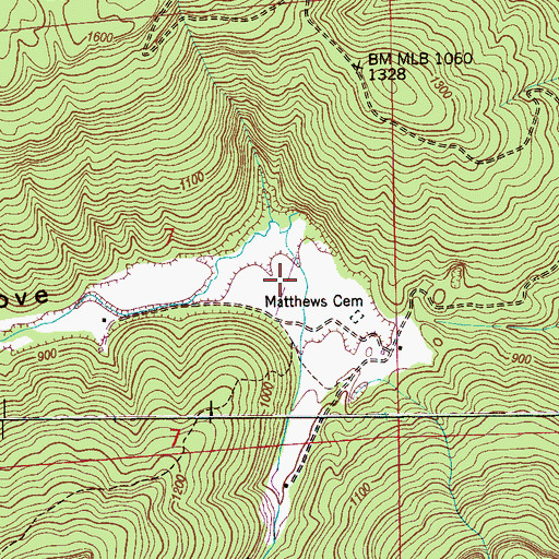 Topographic Map of Matthews Cove, AL