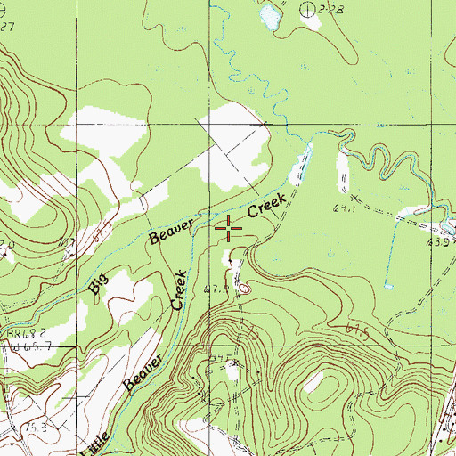 Topographic Map of Little Beaver Creek, SC