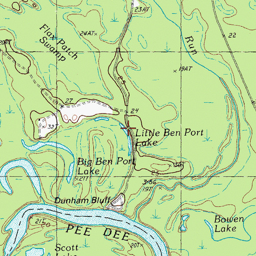 Topographic Map of Little Ben Port Lake, SC