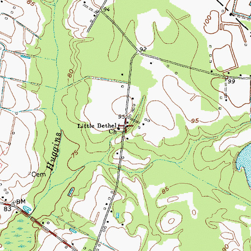 Topographic Map of Little Bethel Church, SC