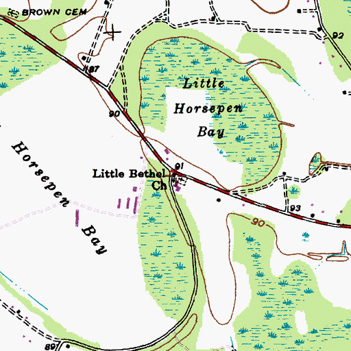Topographic Map of Little Bethel Baptist Church, SC
