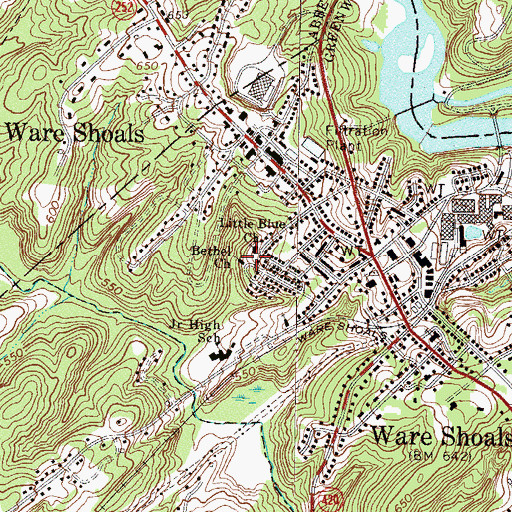 Topographic Map of Little Blue Church, SC