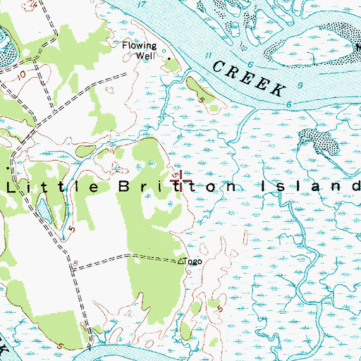 Topographic Map of Little Britton Island, SC