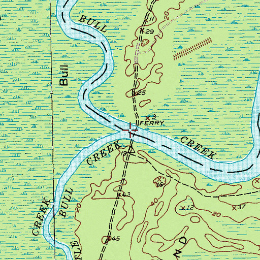 Topographic Map of Little Bull Creek, SC