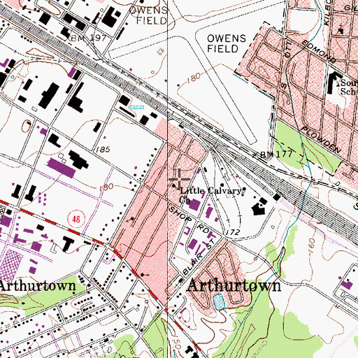 Topographic Map of Little Calvary Church, SC