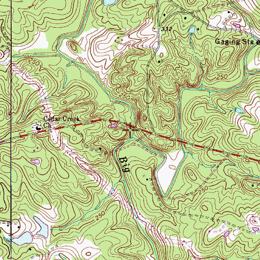 Topographic Map of Little Cedar Creek, SC