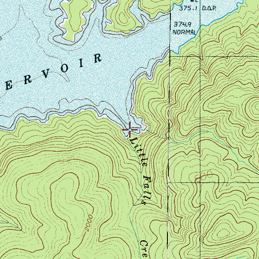 Topographic Map of Little Falls Creek, SC