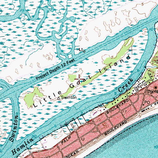 Topographic Map of Little Goat Island, SC
