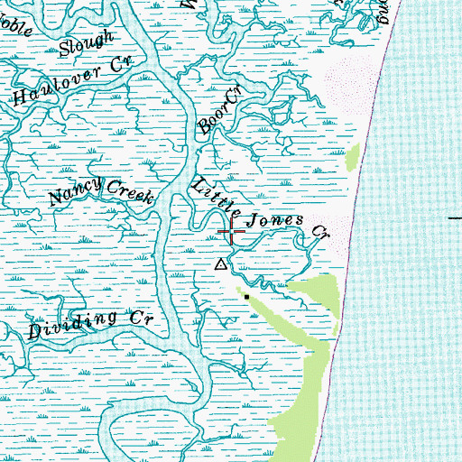 Topographic Map of Little Jones Creek, SC