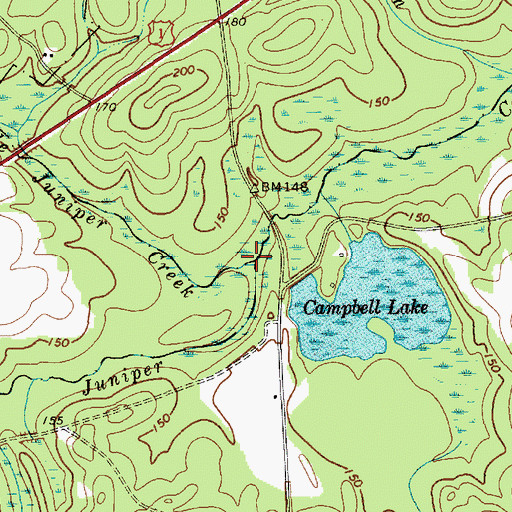 Topographic Map of Little Juniper Creek, SC