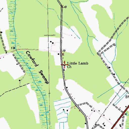 Topographic Map of Little Lamb Church, SC