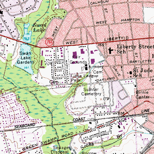 Topographic Map of Little League Park, SC