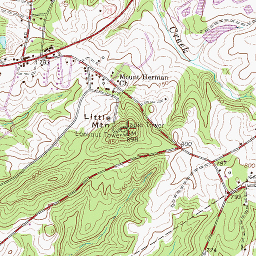 Topographic Map of Little Mountain, SC