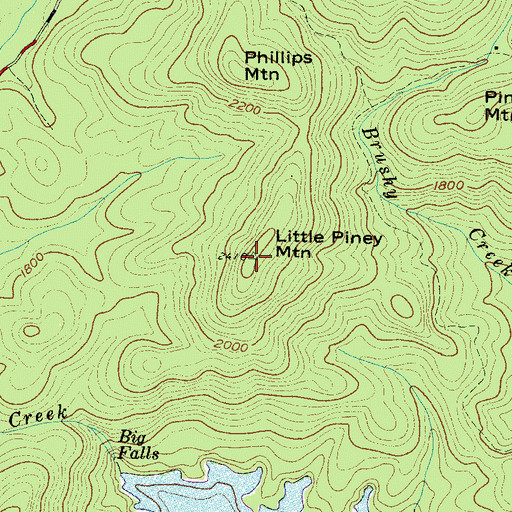 Topographic Map of Little Piney Mountain, SC