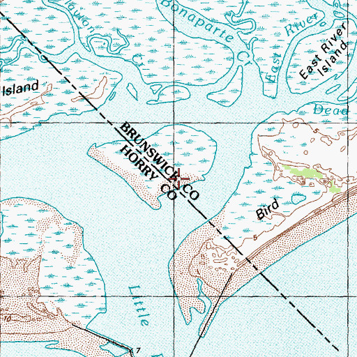 Topographic Map of Little River Inlet, SC