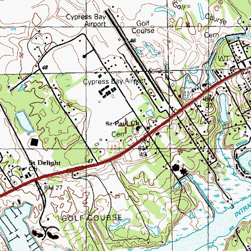 Topographic Map of Little River School, SC